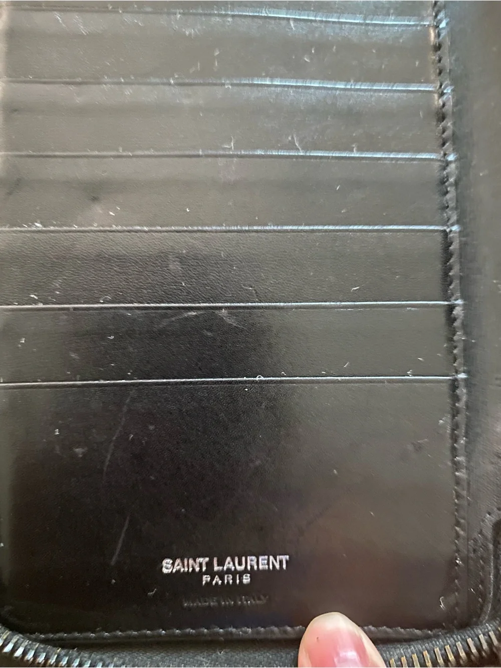 Saint Laurent Paris Black Leather unisex wallet - Picture 8 of 13